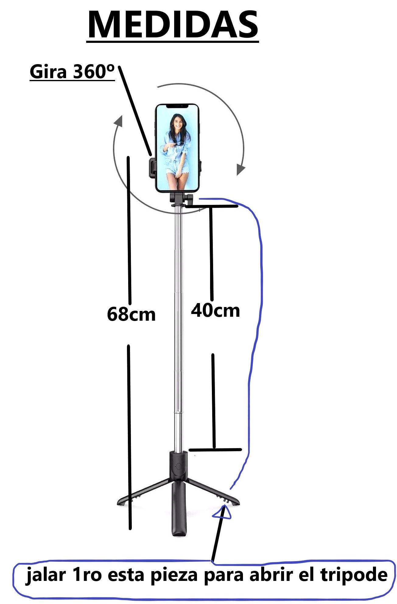 Palo Para Selfie Stick Tripode Con Bluetooth - 68cm GENERICO