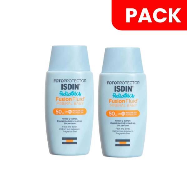 Dúo Pack Fotoprotector Isdin Pediatrics Fusion Fluid - Frasco 50 Ml
