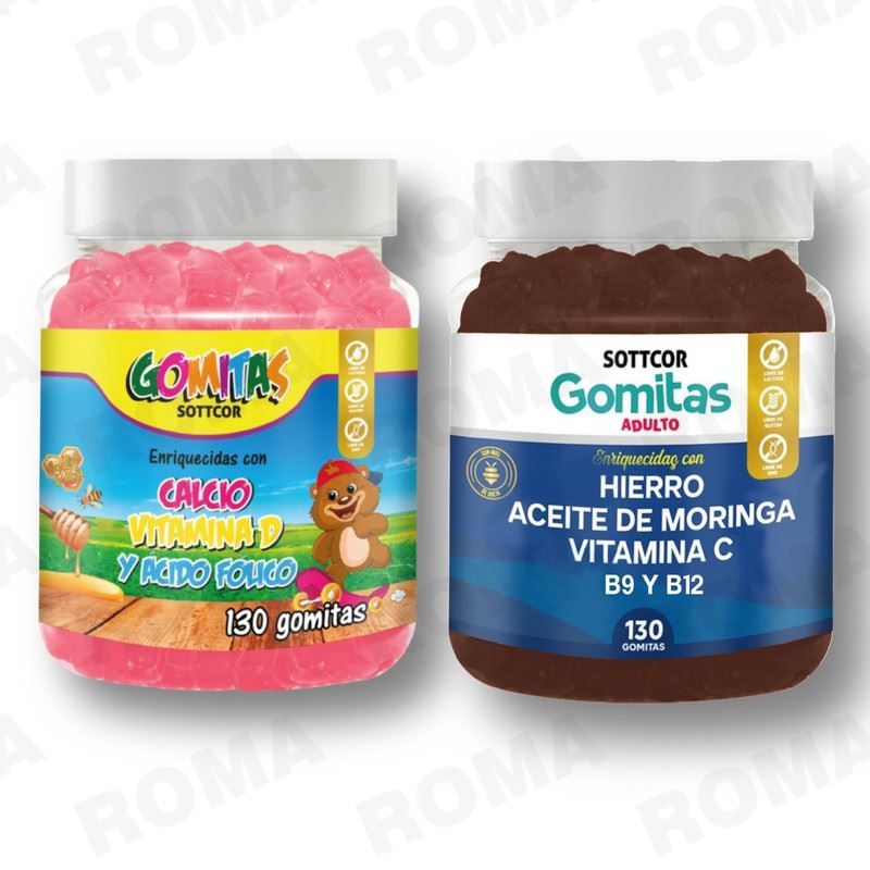 PACK 2 GOMITAS CALCIO NIÑOS + HIERRO ADULTOS SOTTCORLABS