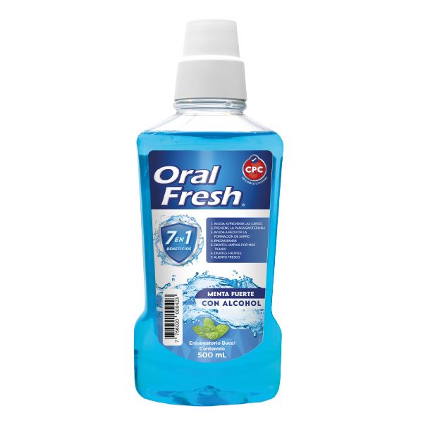 Enjuague Bucal Oral Fresh Sabor Menta Fuerte - Frasco 500 ML