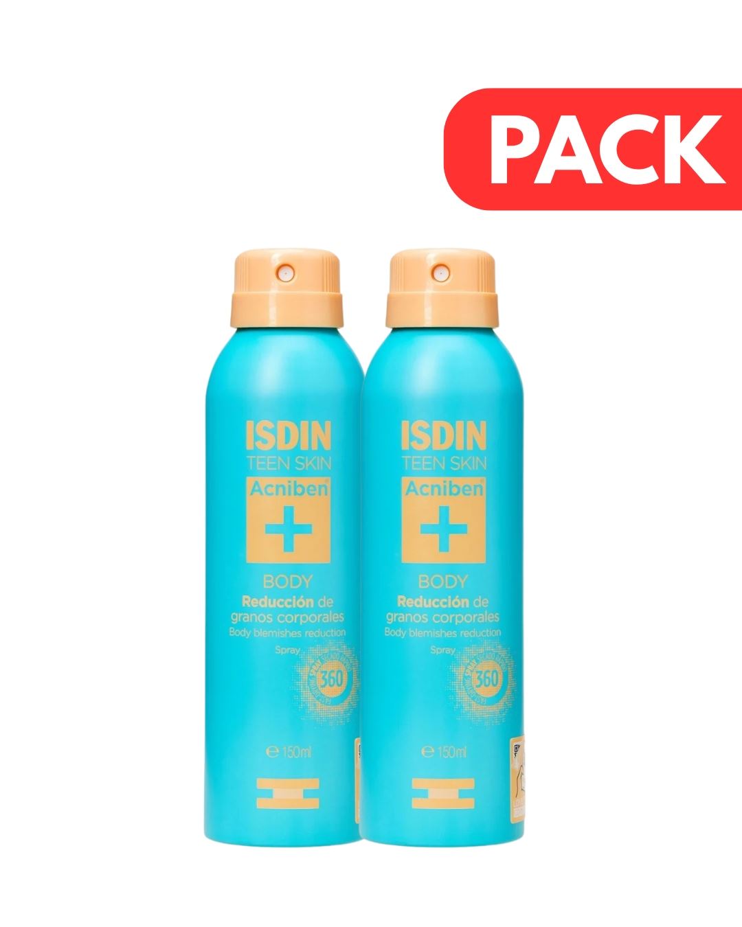Dúo Pack Isdin Teen Skin Acniben Body Spray - Frasco 150Ml