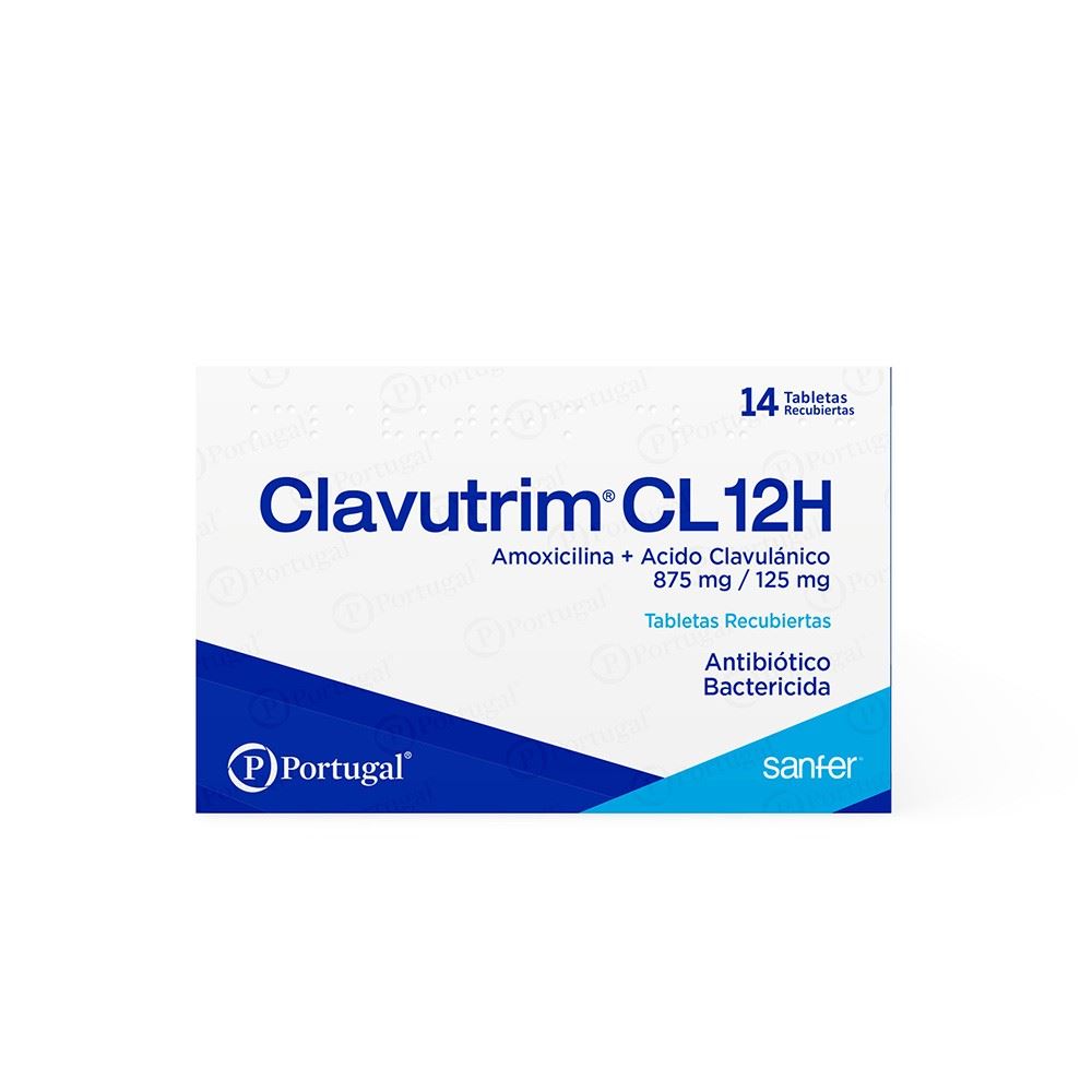 Clavutrim CL 12H 875mg/125mg Tableta recubierta - Blíster 7 UN