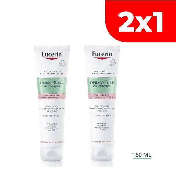 2x1 Eucerin DermoPure Gel Limpiador - Frasco 150 Ml