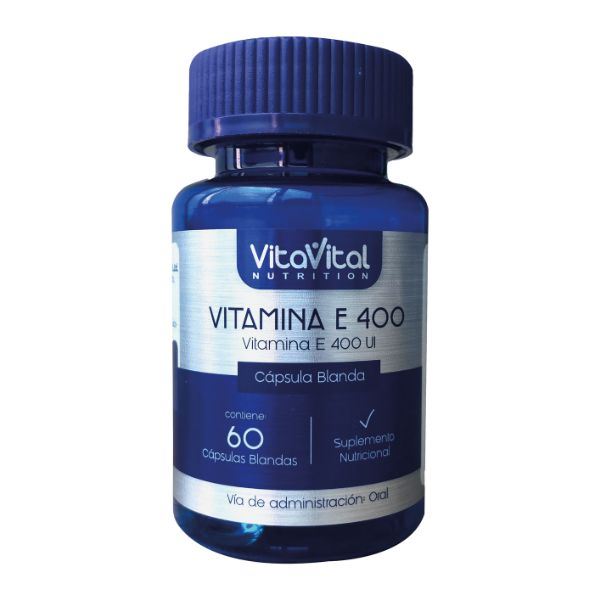 Vitamina E 400 Mg VitaVital Cápsulas Blandas - Frasco 60 UN