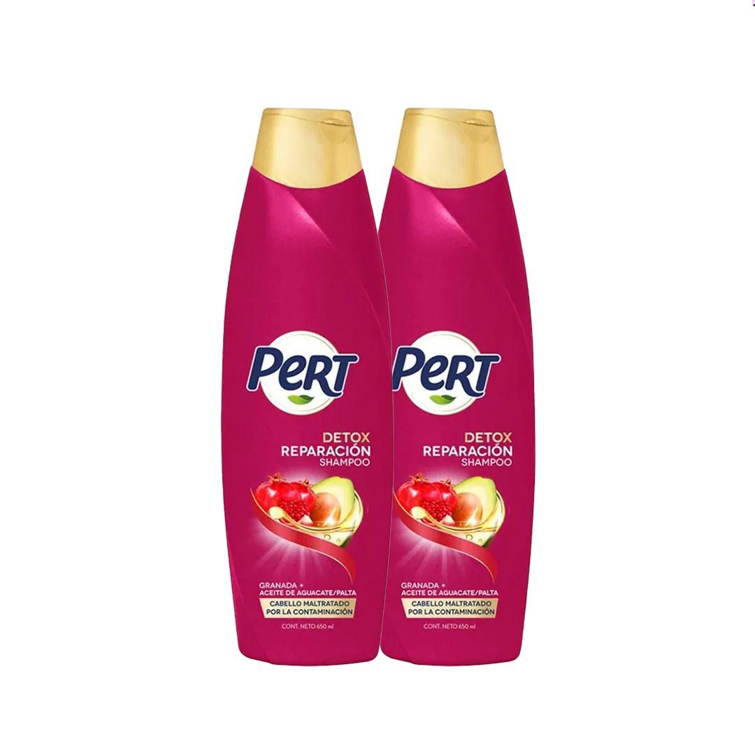 Dúo Pack Shampoo Pert Detox Reparación - Frasco 650 ML