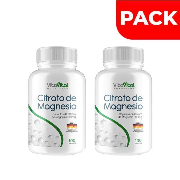 Dúo Pack VitaVital Citrato de Magnesio Cápsulas - Frasco 100 UN