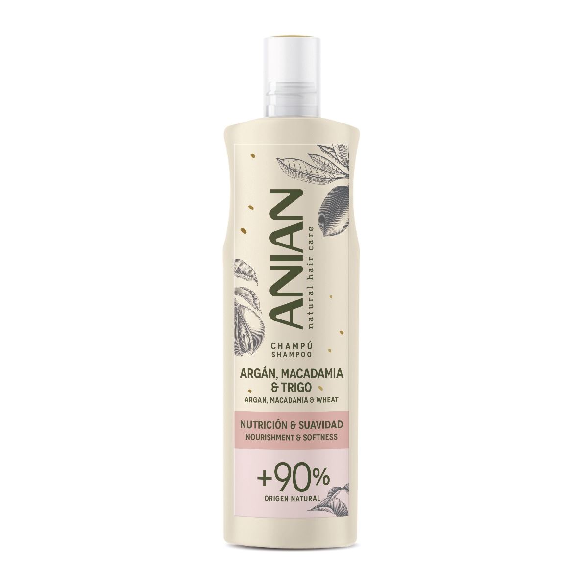 Shampoo Argán, Macadamia & Trigo Anian - Frasco 400 ML