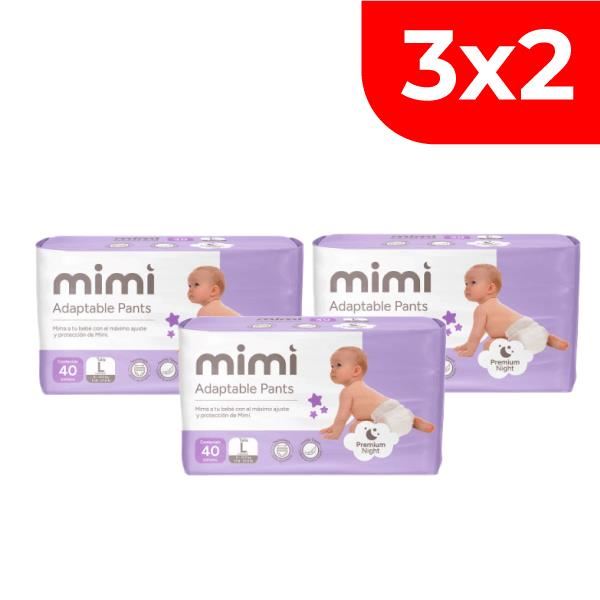 3x2 Pañal Mimi Aptable Pants Talla L - Bolsa 40 UN