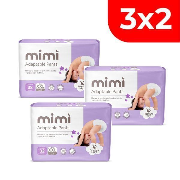 3x2 Pañal Mimi Aptable Pants Talla XXL - Bolsa 32 UN
