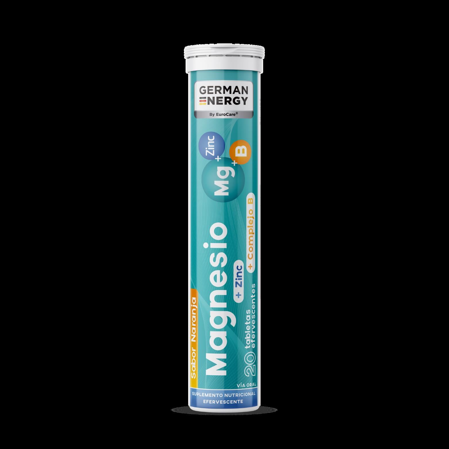 Magnesio + Zinc + Complejo B German Energy Sabor Naranja - Tubo 20 UN
