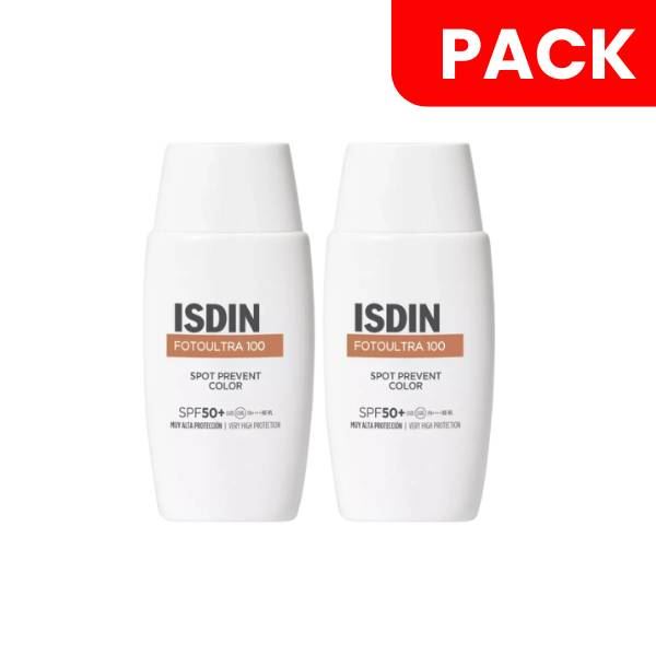 Dúo Pack Isdin Fotoultra 100 Spot Prevent Color SPF 50+ - Frasco 50 ML