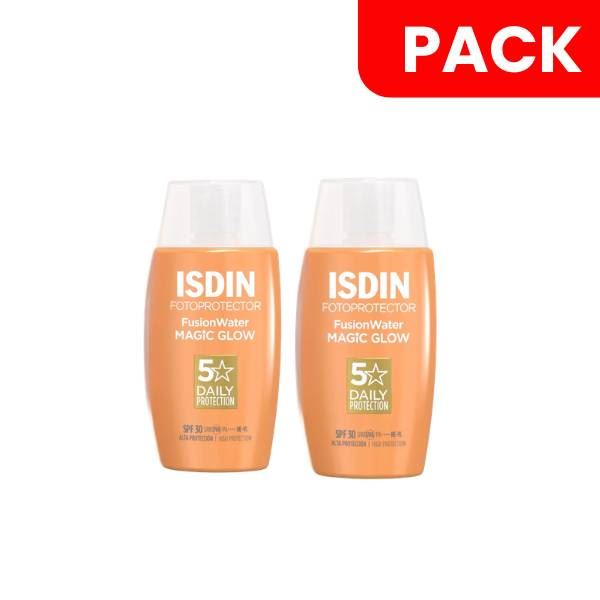 Dúo Pack Isdin Fotoprotector Fusion Water Magic Glow SPF30 - Frasco 50 ML