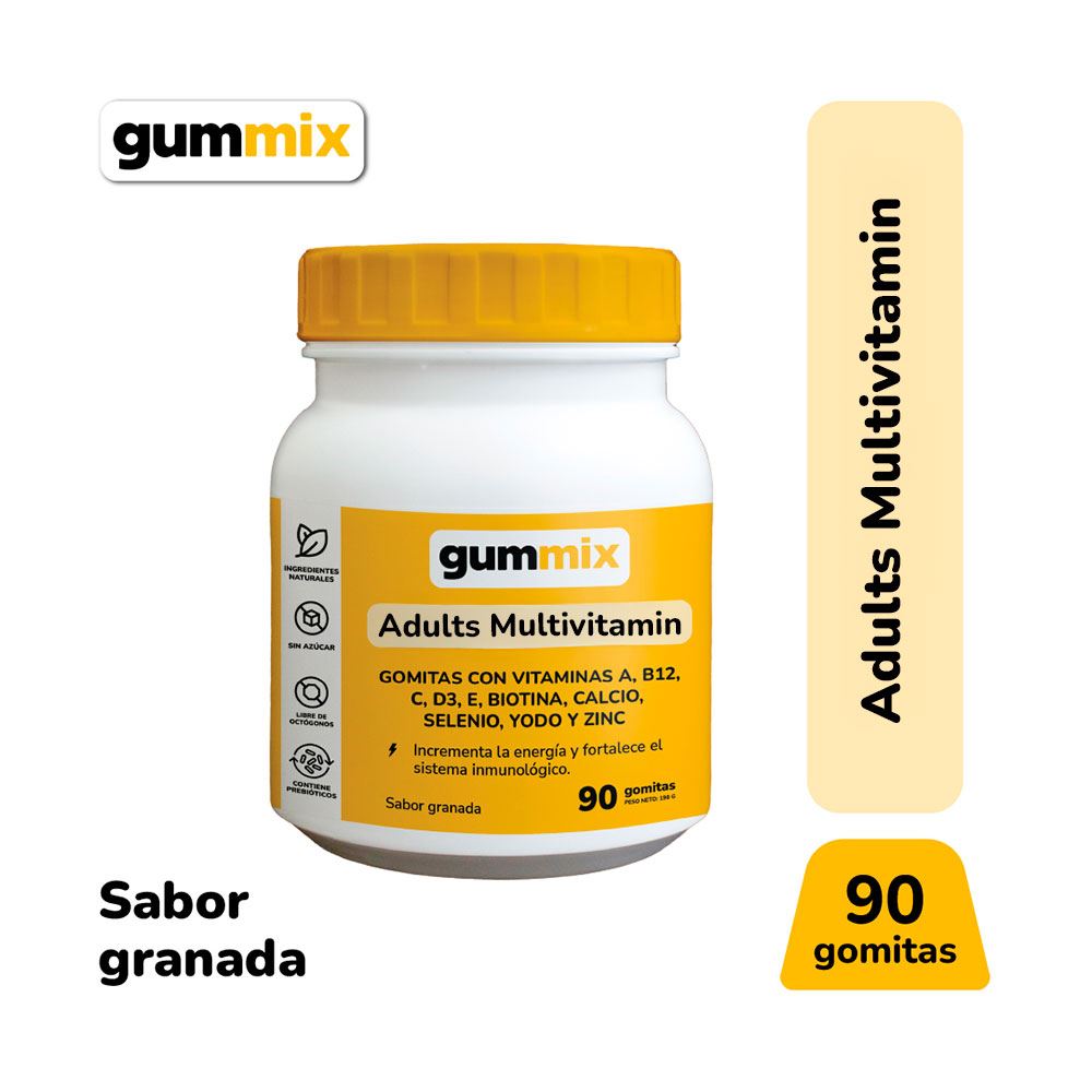 Gummix Gomitas Energia Multivitaminico + Energia Para Adultos - Frasco 90 UN