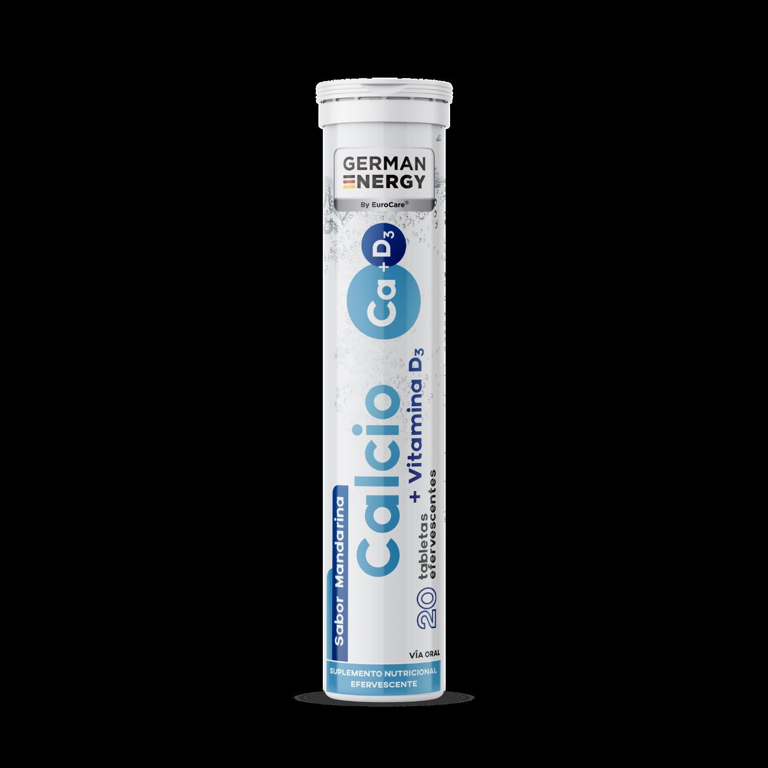 Calcio + Vitamina D3 German Energy Sabor Mandarina - Tubo 20 UN