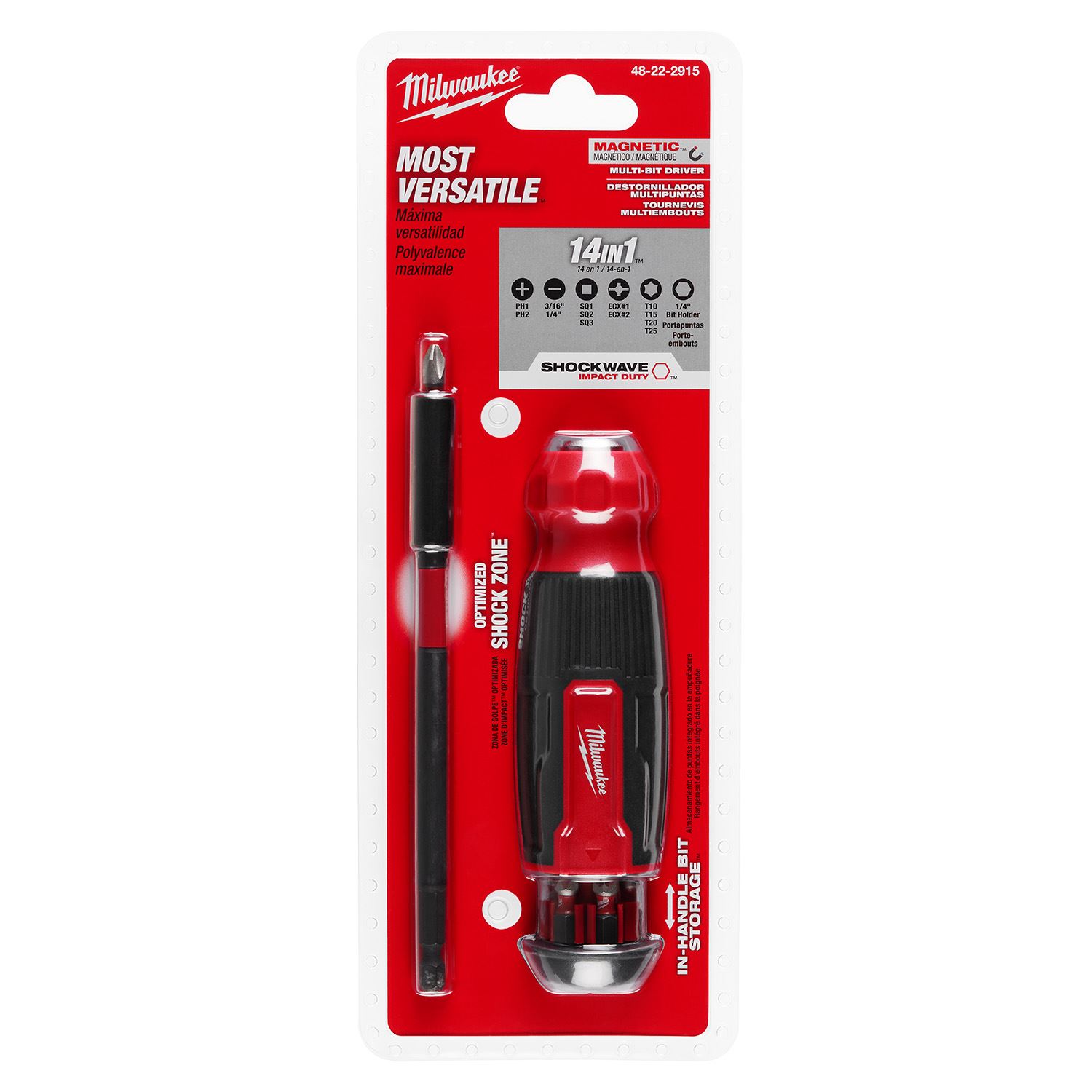 Destornillador multipunta 14 en 1 con puntas SHOCKWAVE 48-22-2915