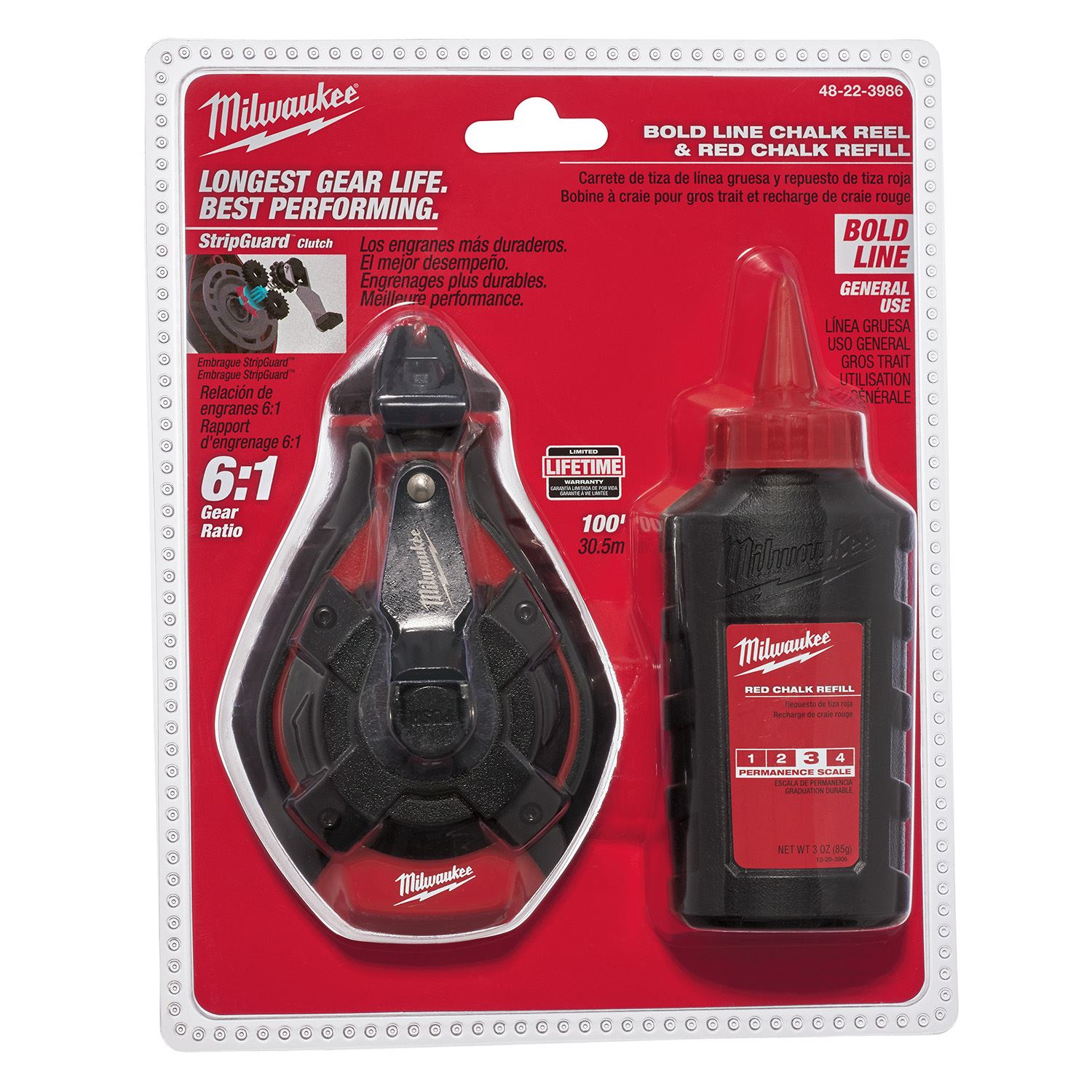 TIRALINEA 30m LINEA ROJA MILWAUKEE 48-22-3986