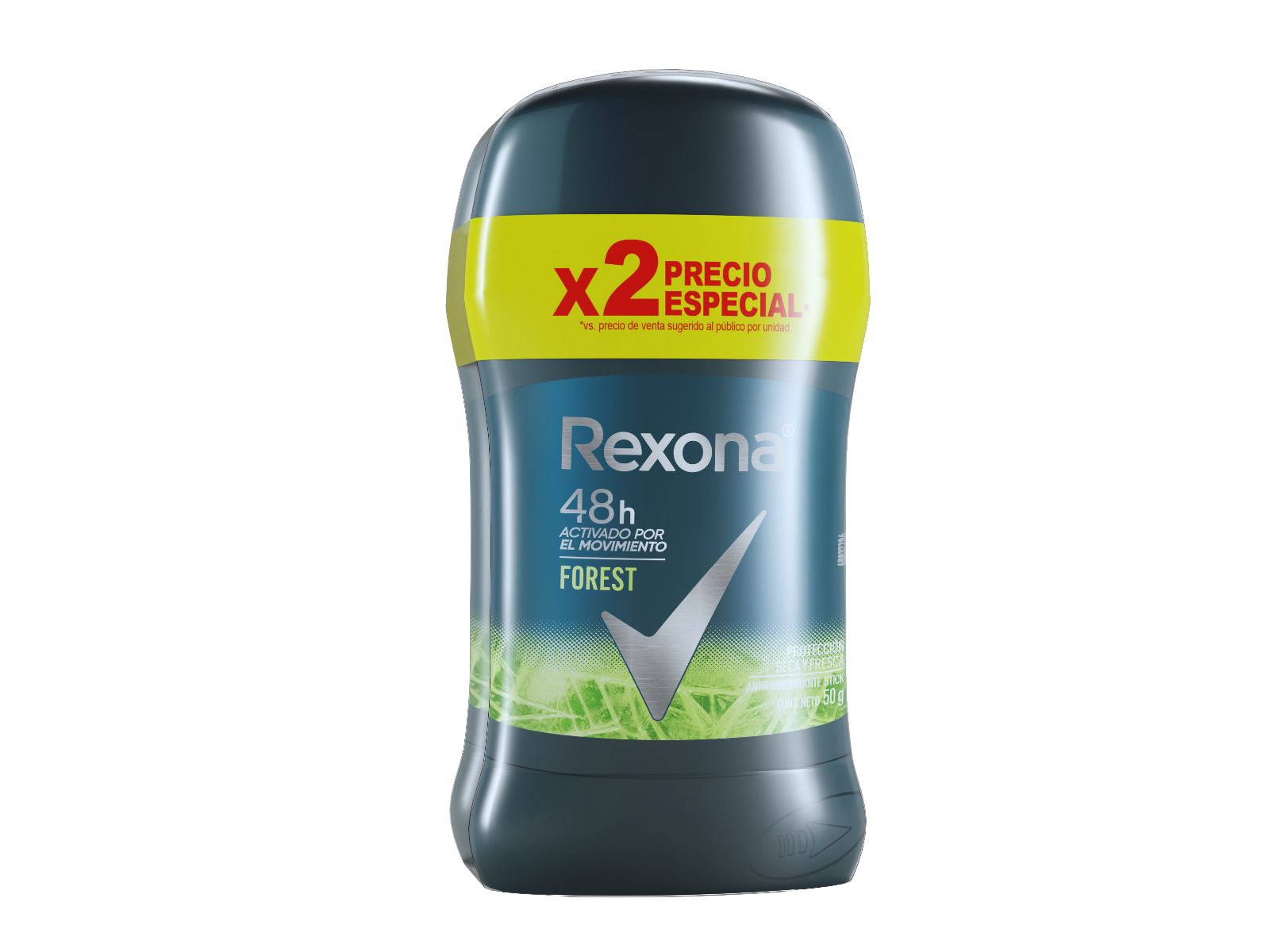Dúo Pack Desodorante Barra Rexona Men Forest - Frasco 45 G