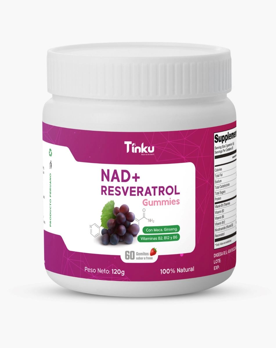 NAD+ Resveratrol Gomitas - Frasco 60 UN