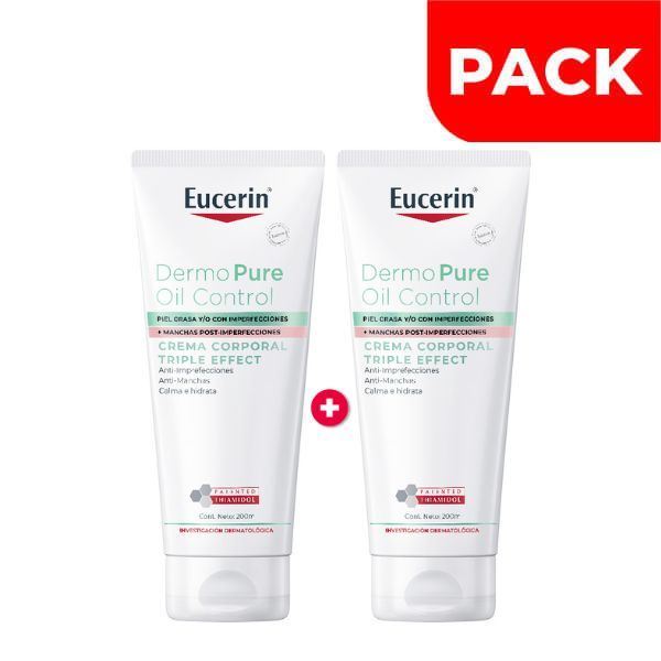 Dúo Pack Eucerin Dermopure Triple Effect Crema Corporal - Frasco 200 ML