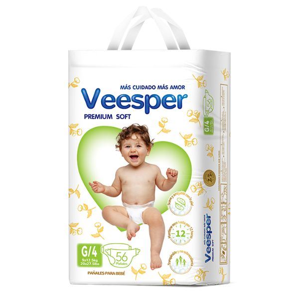 Pañal Veesper Premium Sotf Talla G - Bolsa 56 UN
