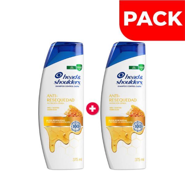 Dúo Pack Shampoo Head & Shoulders Anti-resequedad - Frasco 375 ML