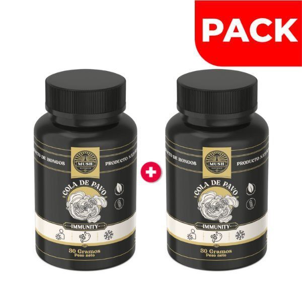 Dúo Pack Mush Immunity Cola De Pavo Cápsulas - Frasco 60 UN