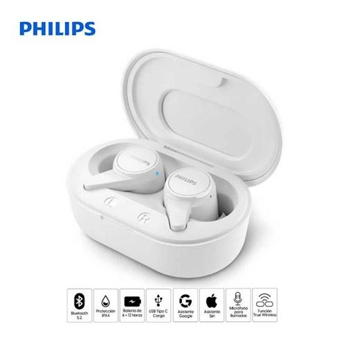 Audífonos Bluetooth True Wireless Philips TAT1207 - Blanco
