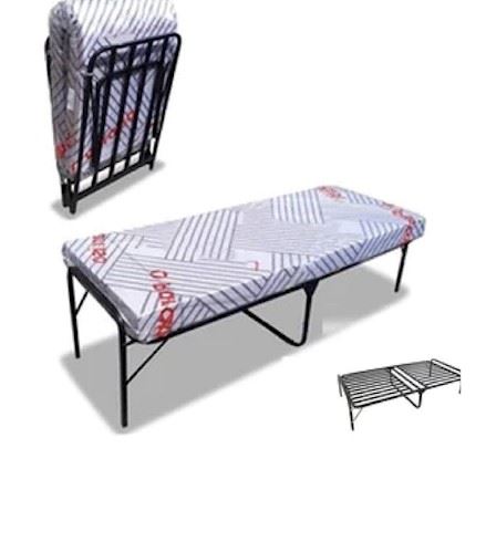 Cama Plegable de 1 Plaza + Colchón de 2 Pulgadas