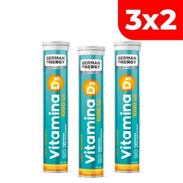 3x2 Vitamina D3 1000 UI German Energy - Tubo 20 UN