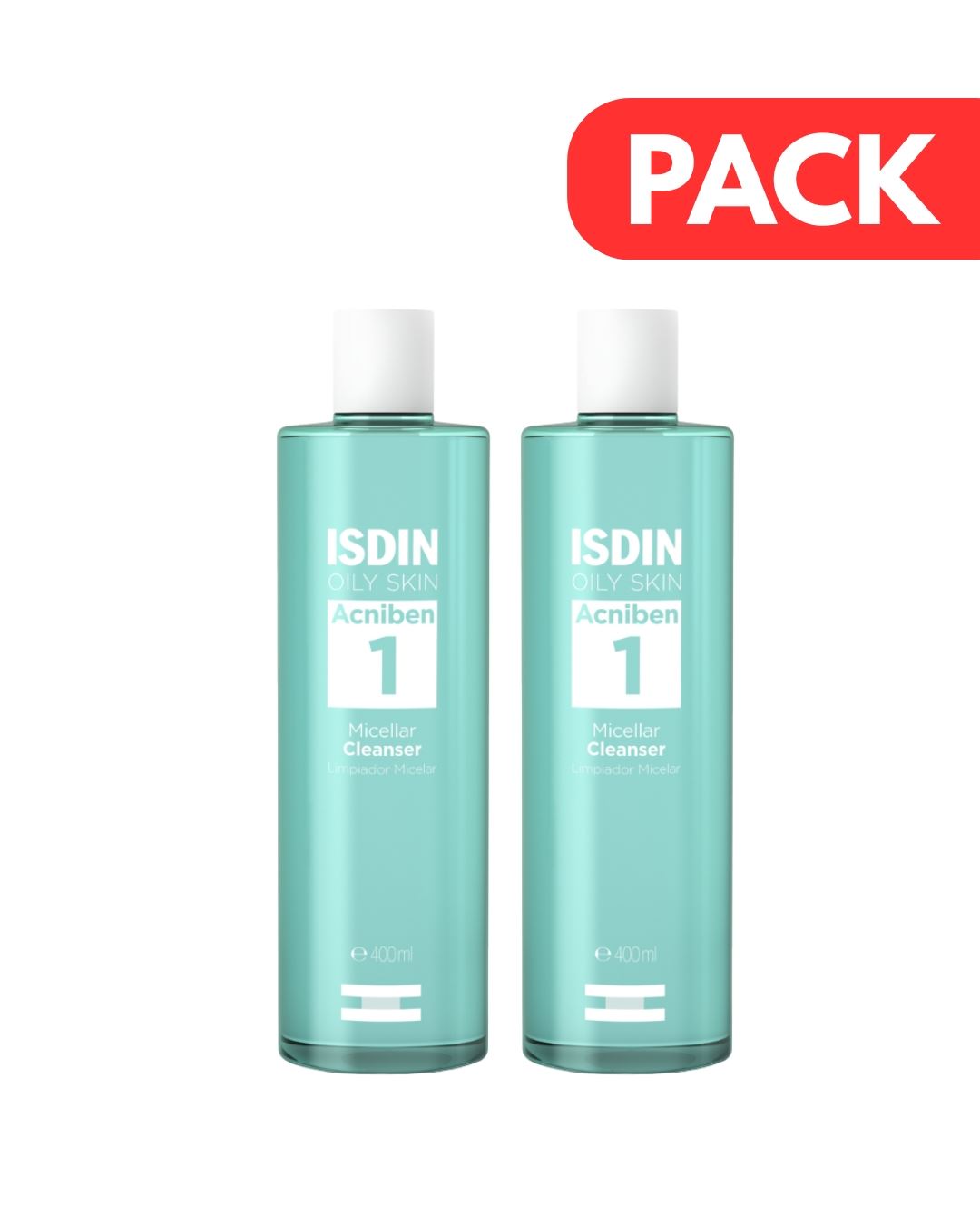 Dúo Pack Isdin Acniben Micellar Cleanser - Frasco 400 ML
