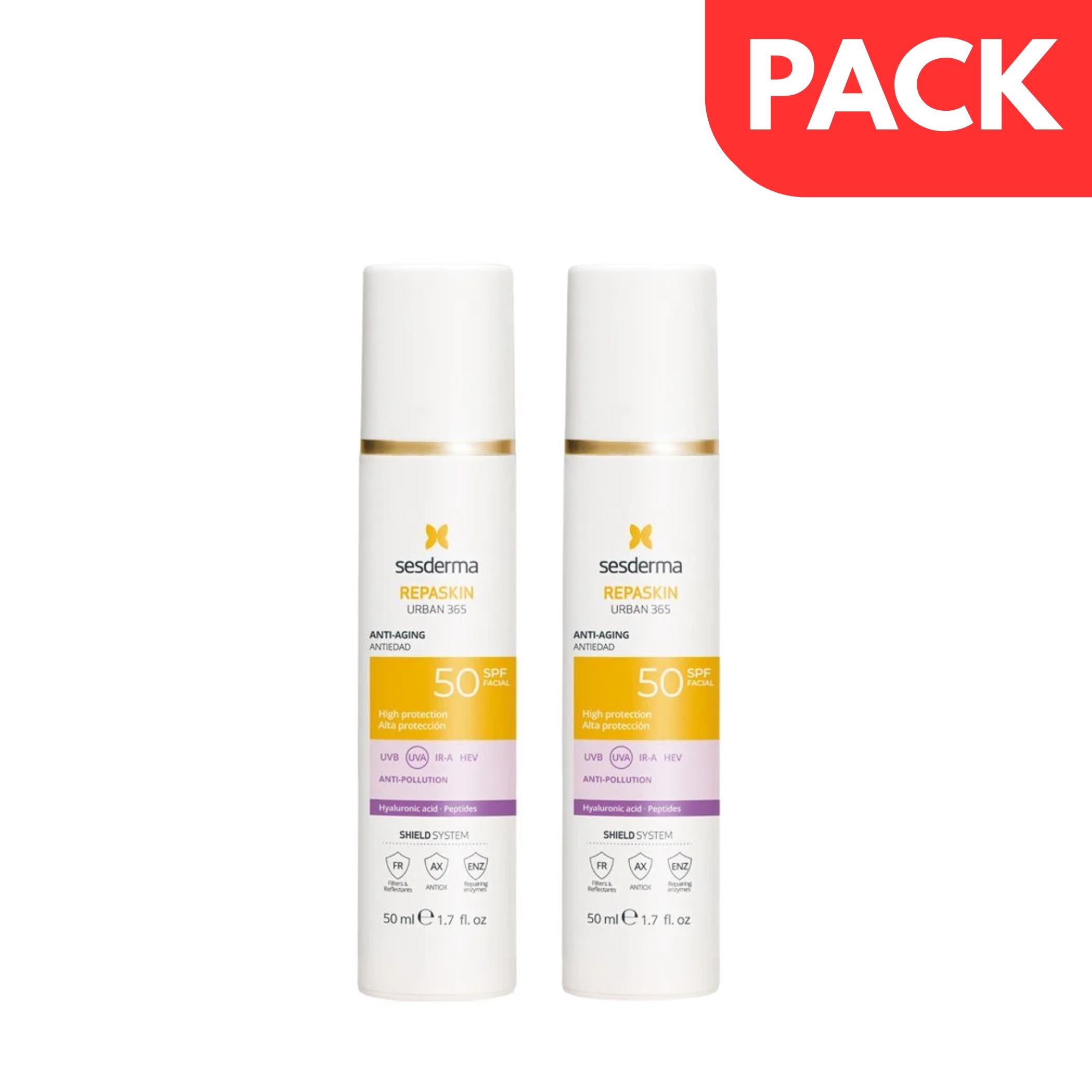 2x1 Sesderma Repaskin Urban 365 Antiedad SPF50 - Frasco 50 ML