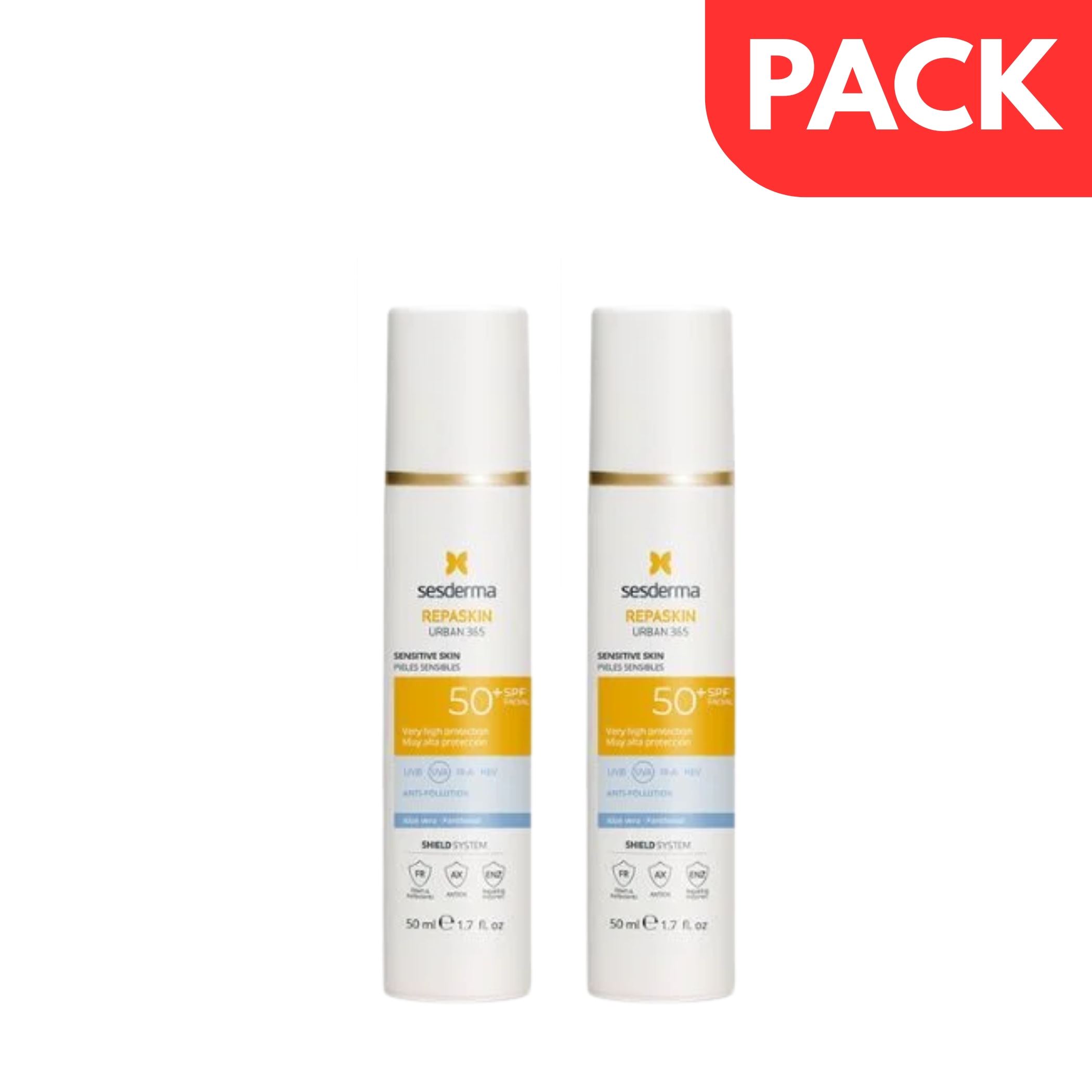 2x1 Sesderma Repaskin Urban 365 Piel Sensible SPF50 - Frasco 50 ML
