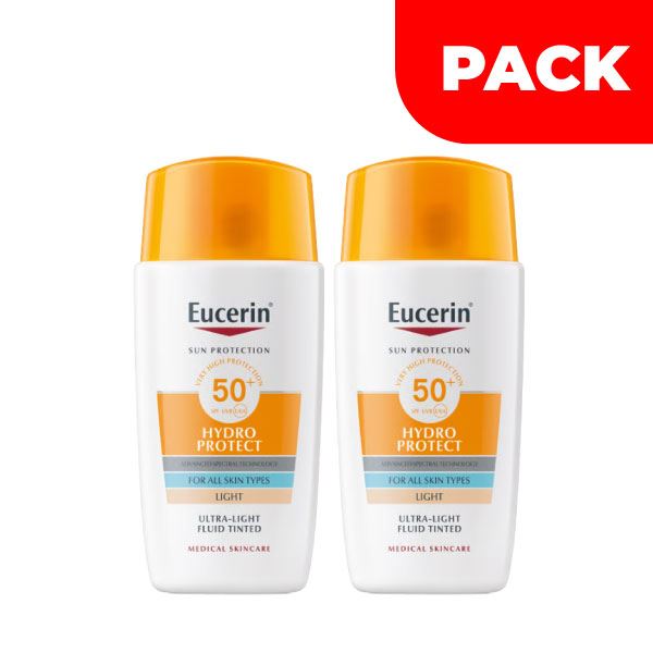 Dúo Pack Eucerin Sun Hydro-Fluid Tono Light FPS 50+ - Frasco 50 ML
