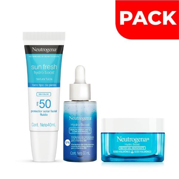 Pack Sun Fresh Neutrogena Sin Color 40 ML + Hydro Boost Water Gel 50 G + Sérum 30 ML - 3UN