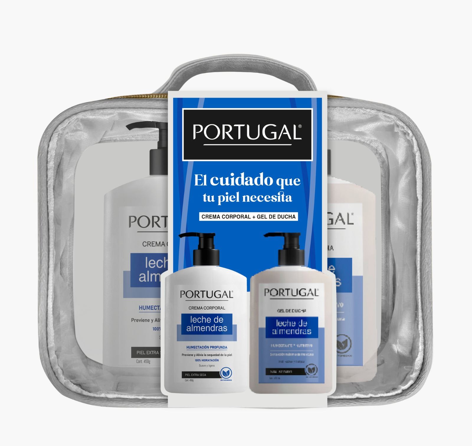 Pack Estuche Leche de Almendra Crema Corporal 450 Gr + Gel - 2 UN