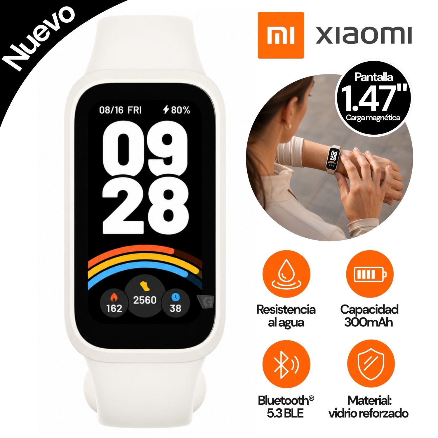 Xiaomi Mi Smart Band 9 Active Beige- Pulsera de Actividad