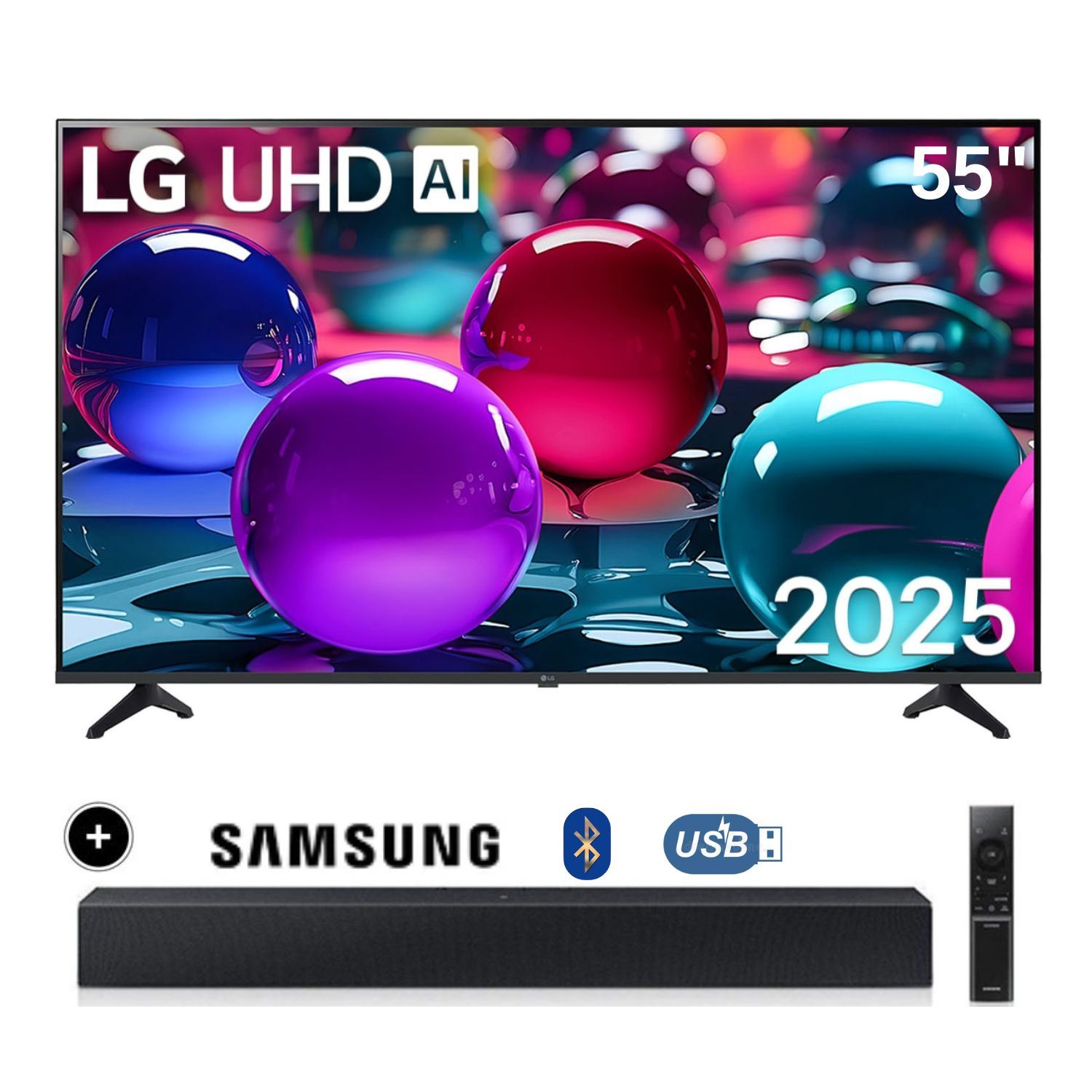 Televisor LG 55 Smart UHD 4K Thinq Ai 55UA7300PSB + Soundbar HW B400F