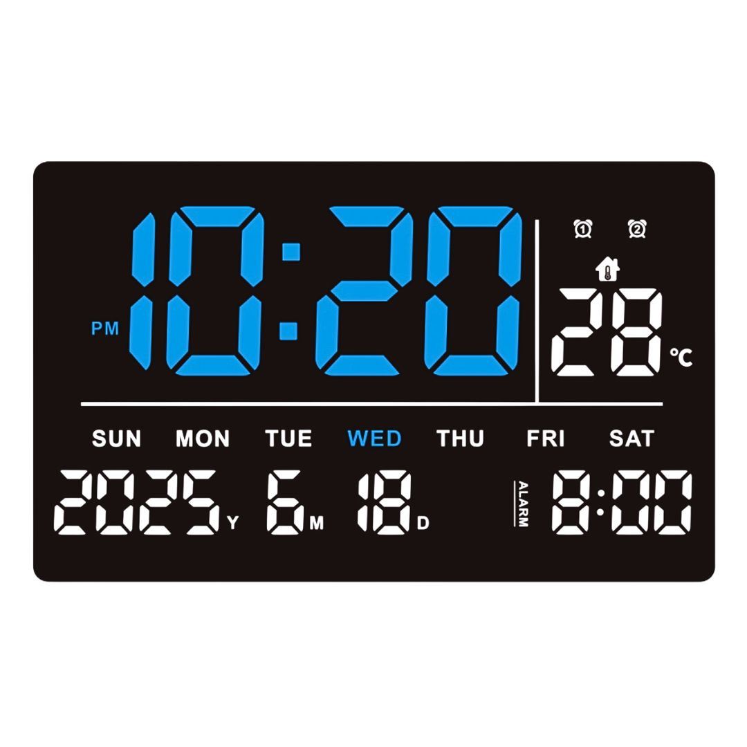 Reloj Digital LED 14.5 ” con Calendario Alarma y Temperatura