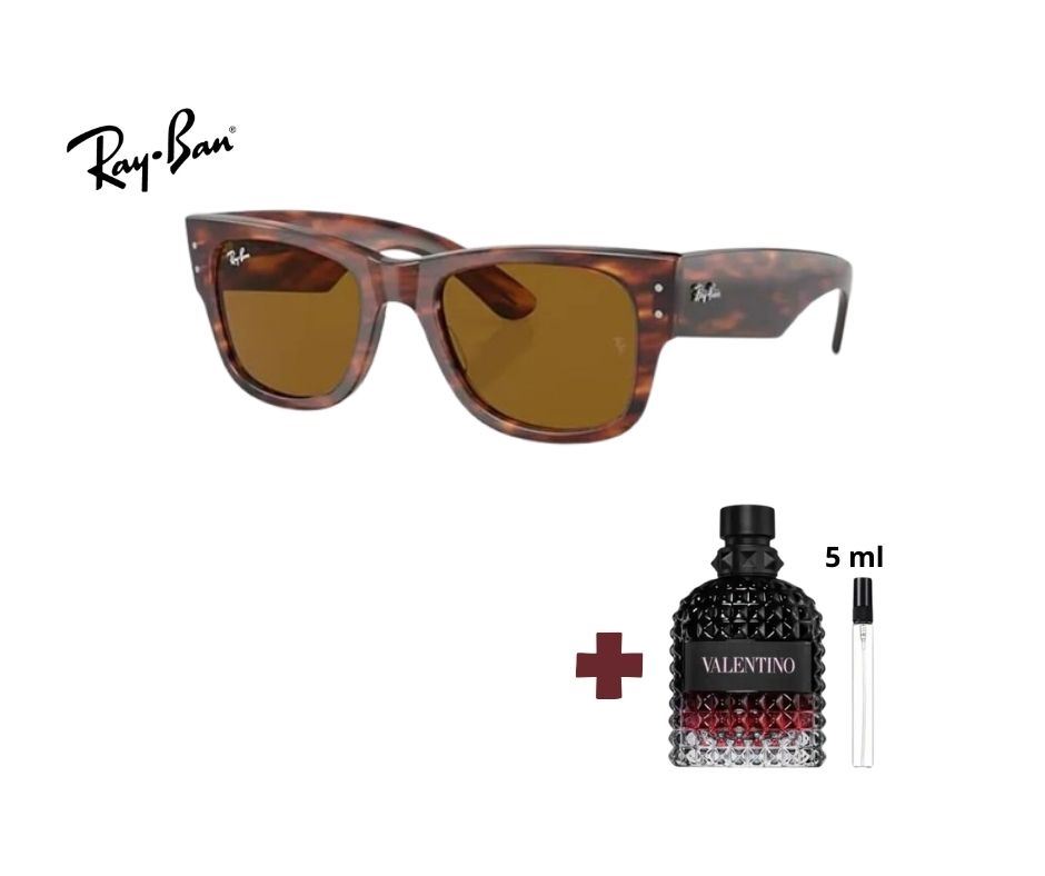 PACK DUO Lentes RayBan Mega Wayfarer RB0840 marrón + Decants Perfume Valentino Garavani Uomo Born In Roma EDP 5ml