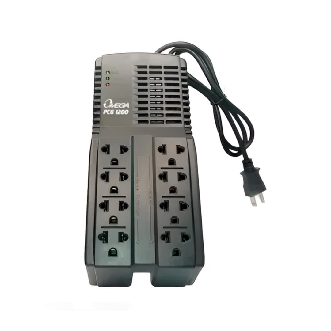 Estabilizador Automático de Voltaje Omega PCG-1200 1200VA Negro