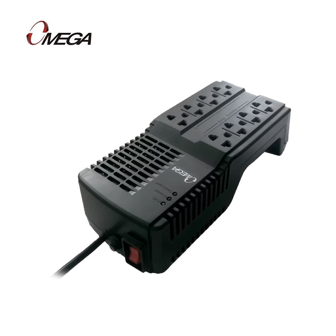 Estabilizador Automático de Voltaje Omega PCG-2000 220V 8 Tomas Negro