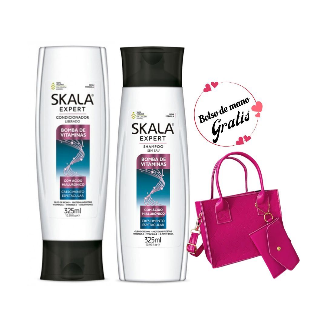 IMPORTACIONES ISKAY - Shampoo-Acondicionador Bomba Vitaminas Skala +  Cartera De Mano Regalo | Juntoz