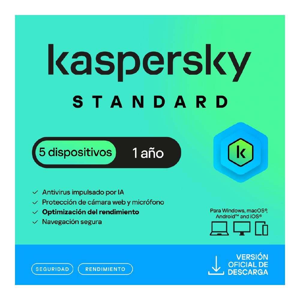 Kaspersky Antivirus Standard 5 Dispositivos Por 1 Año