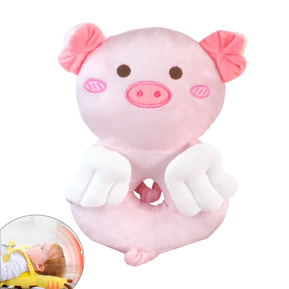 Protector anti caida cerdito angelito rosado para bebe