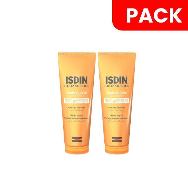 Dúo Pack Fotoprotector Isdin Body Glow Spf 30