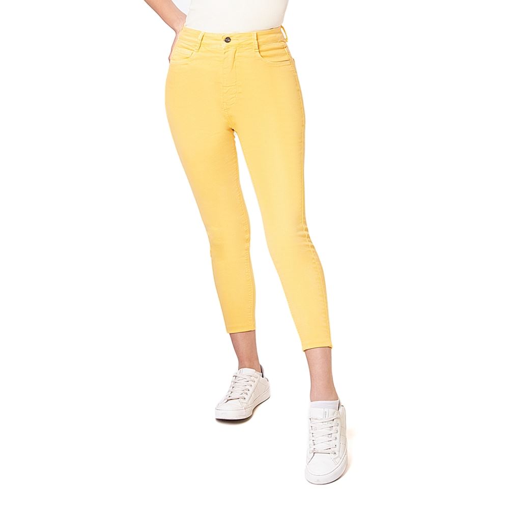 PANTALON DRILL STRETCH PIONIER PARA MUJER - AMARILLO | Juntoz