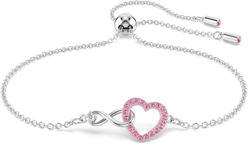 Swarovski Pulsera Hyperbola Corazón Rosa e Infinito