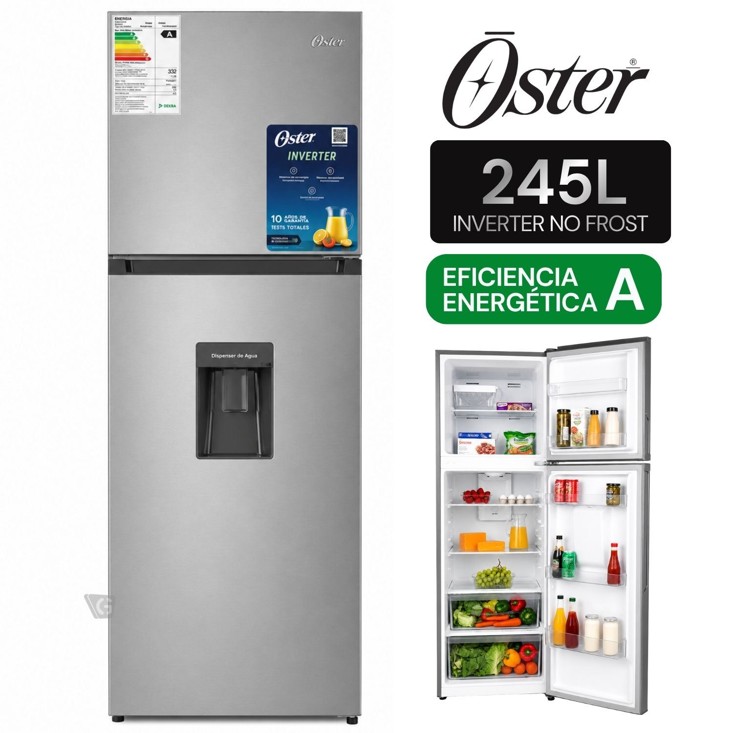 Refrigeradora Oster 245L Inverter No Frost - OS-PNFH2902VD