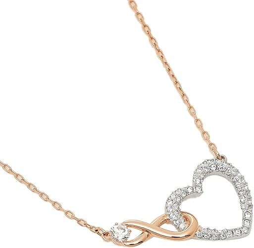 Swarovski Necklace Mujer Rose Gold Silver