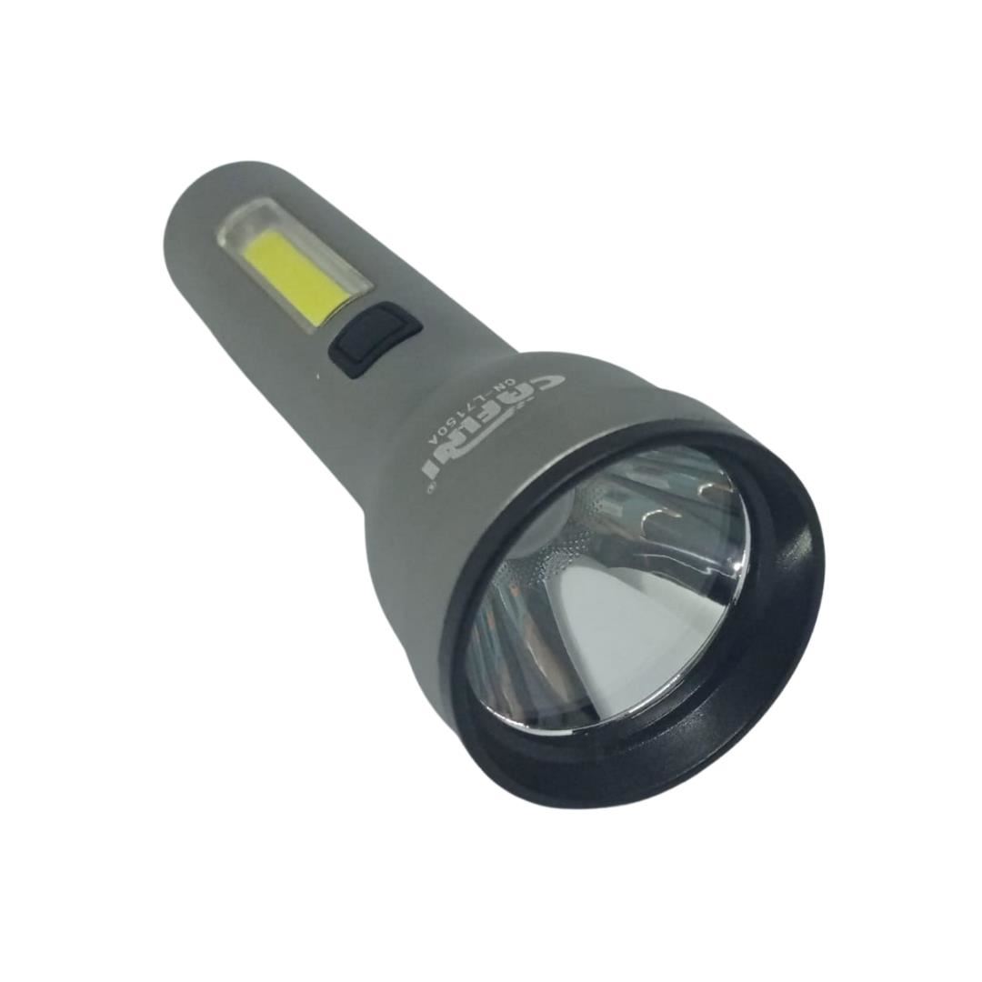 Linterna Táctica + Reflector Recargable 5w Cafini Cn-l7150a Plateado